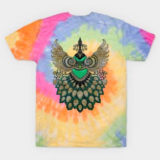 Beautiful elegant peacock in green colors T-Shirt